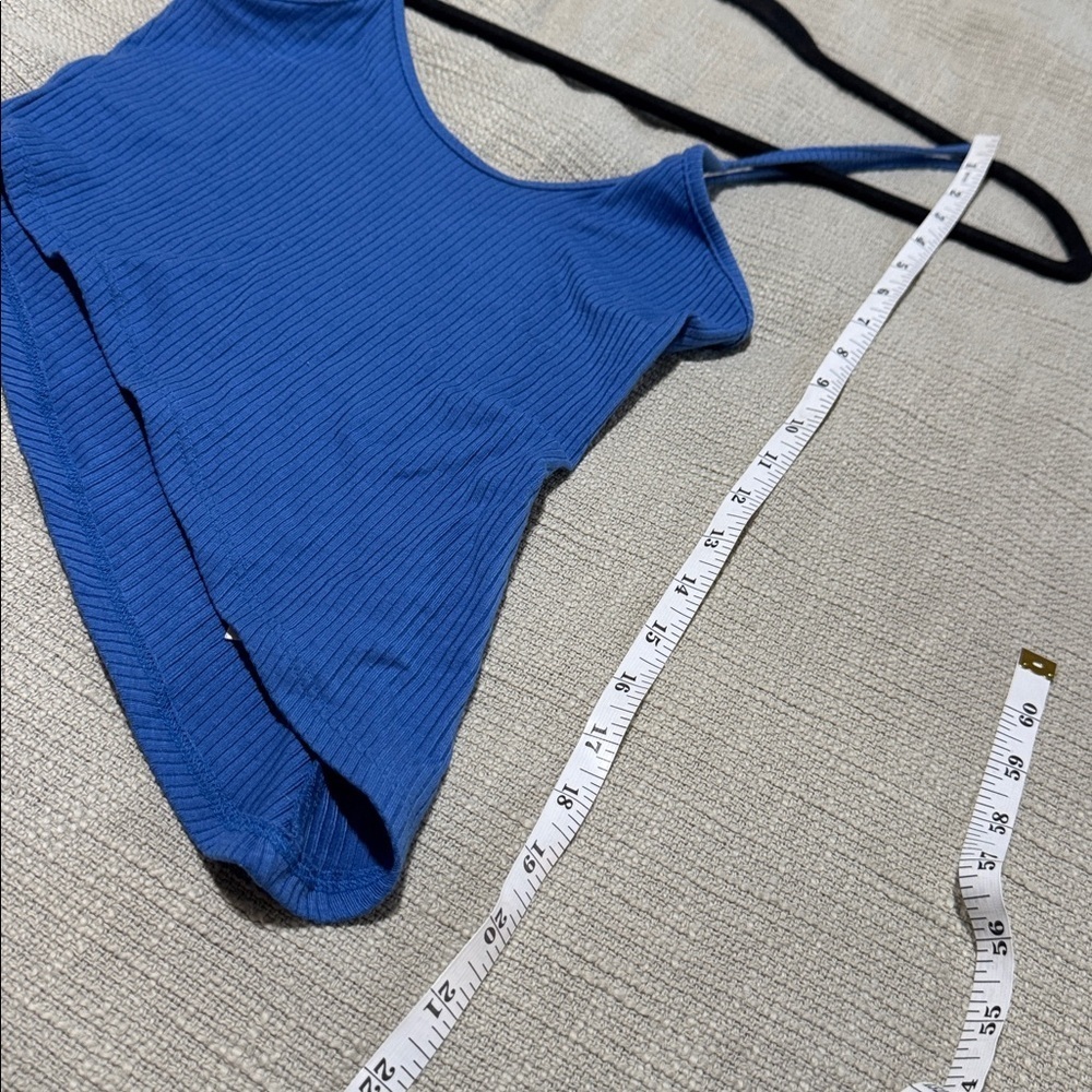 Reformation Blue Asymmetrical Oceane Knit Tank - Picture 6 of 6